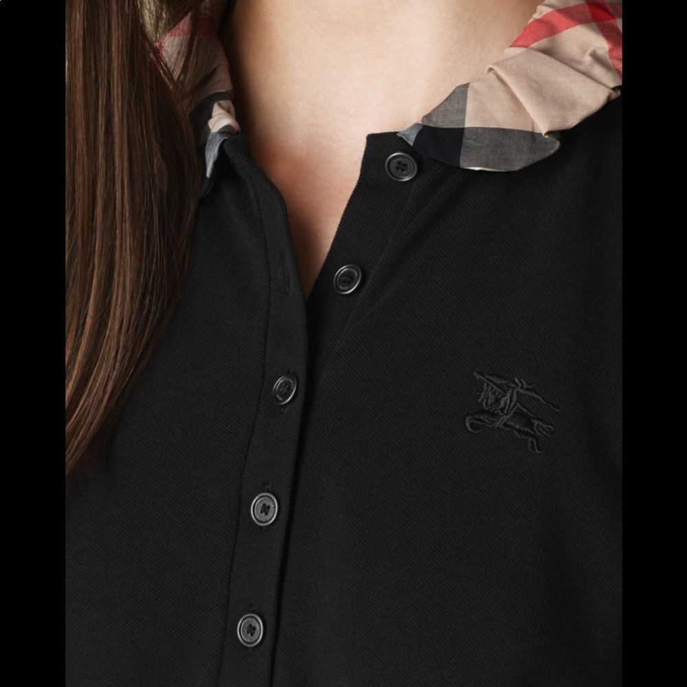 Brand new Burberry check collar polo shirt